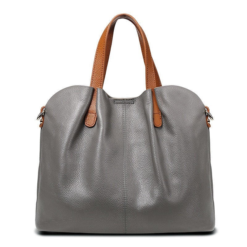 Alana | Genuine Leather Handbags Head Layer Cowhide Litchi Grain Women Handbag