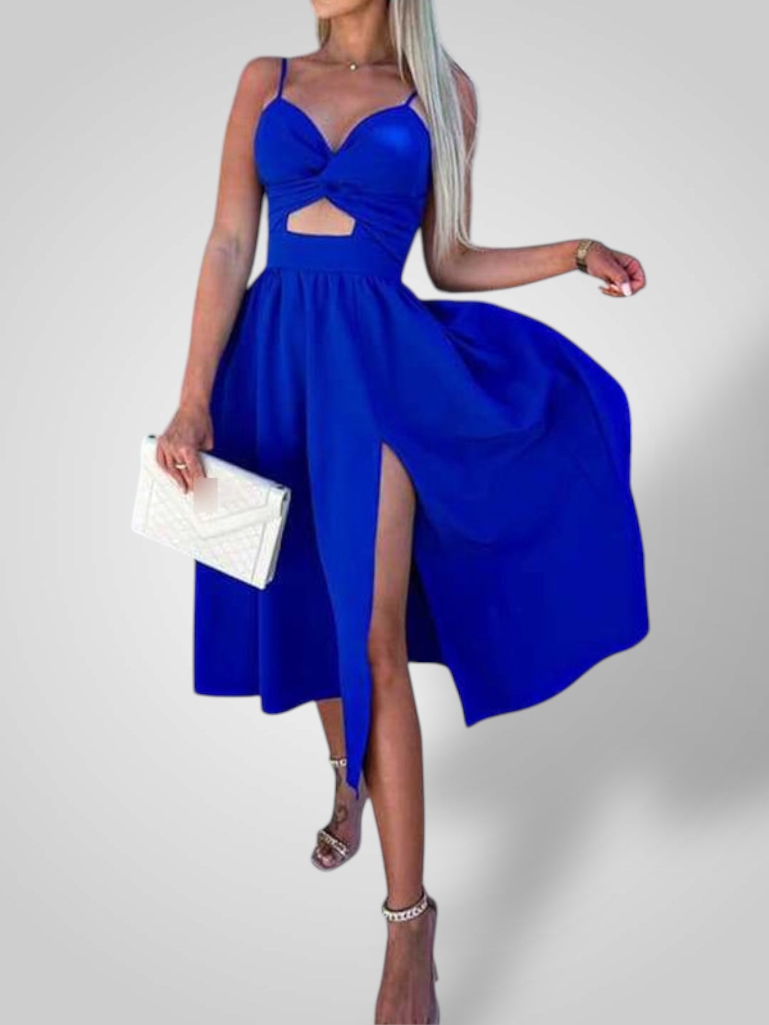 Evi | Women's Dress with Thin Straps and High Slit