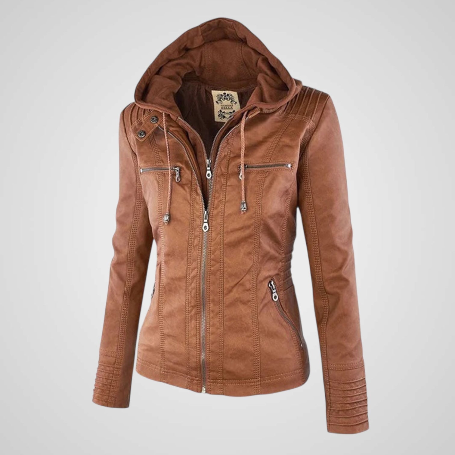 Olivia | Waterproof Women's Leather Jacket with Hood