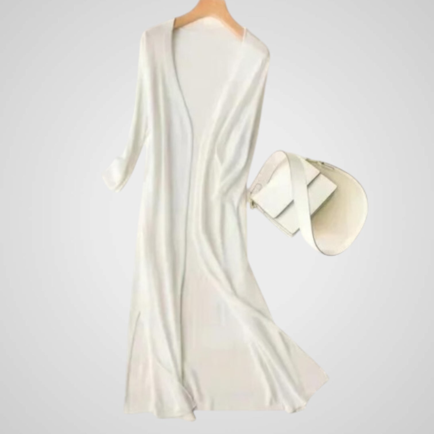 Wendy | Women's Long Cardigan - Lightweight Knit - 3/4 Sleeve - Overlay Required