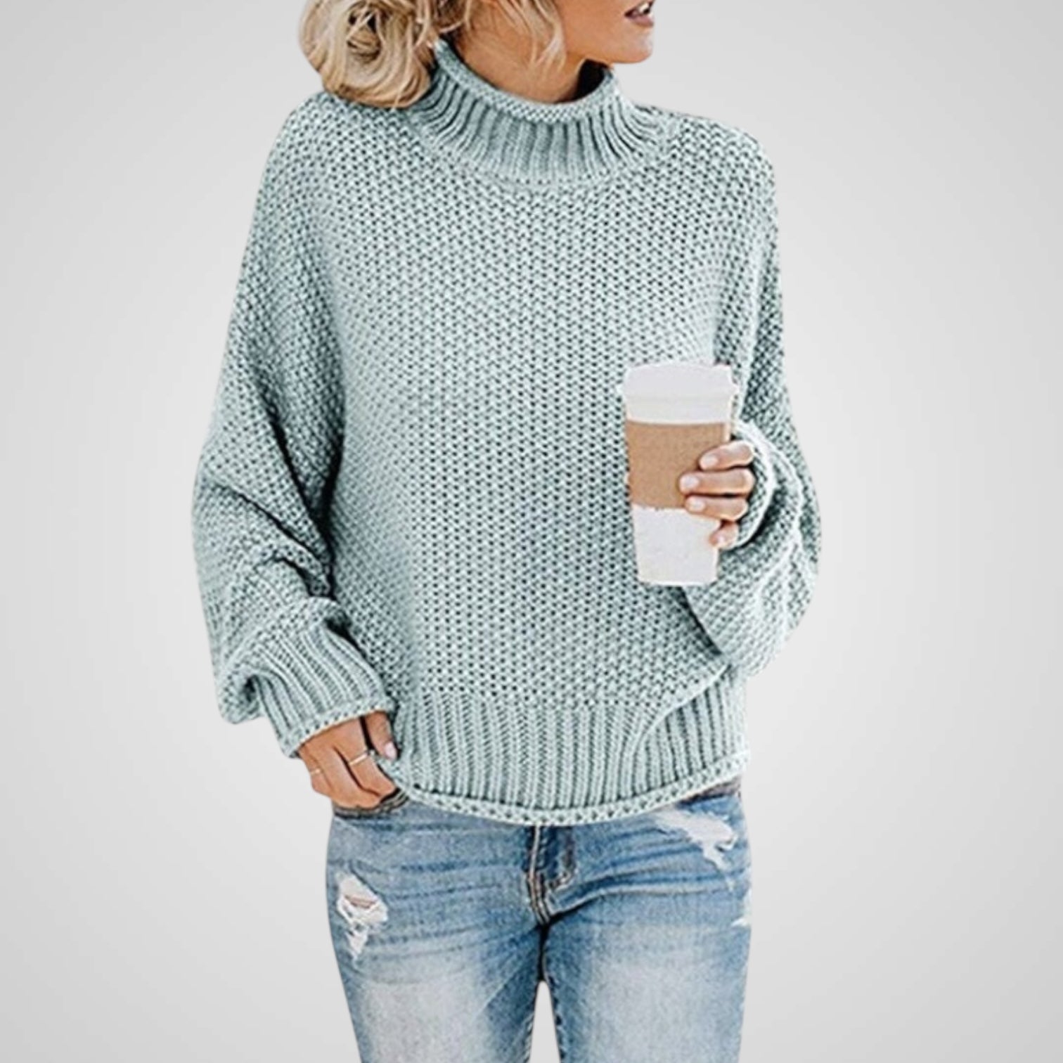Soft | Women's Turtleneck Knit Long Sleeve Sweater