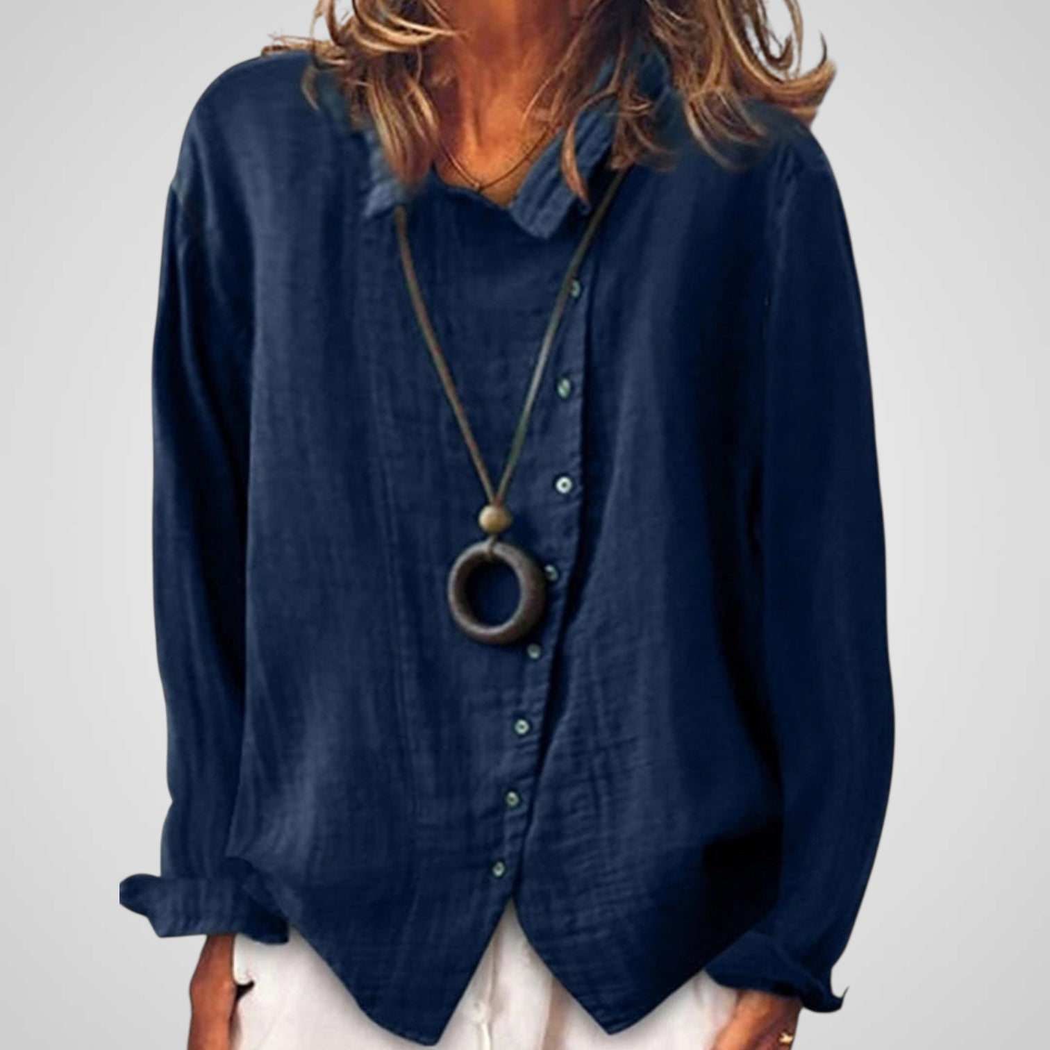 Katia | Women's cotton and linen casual long blouse