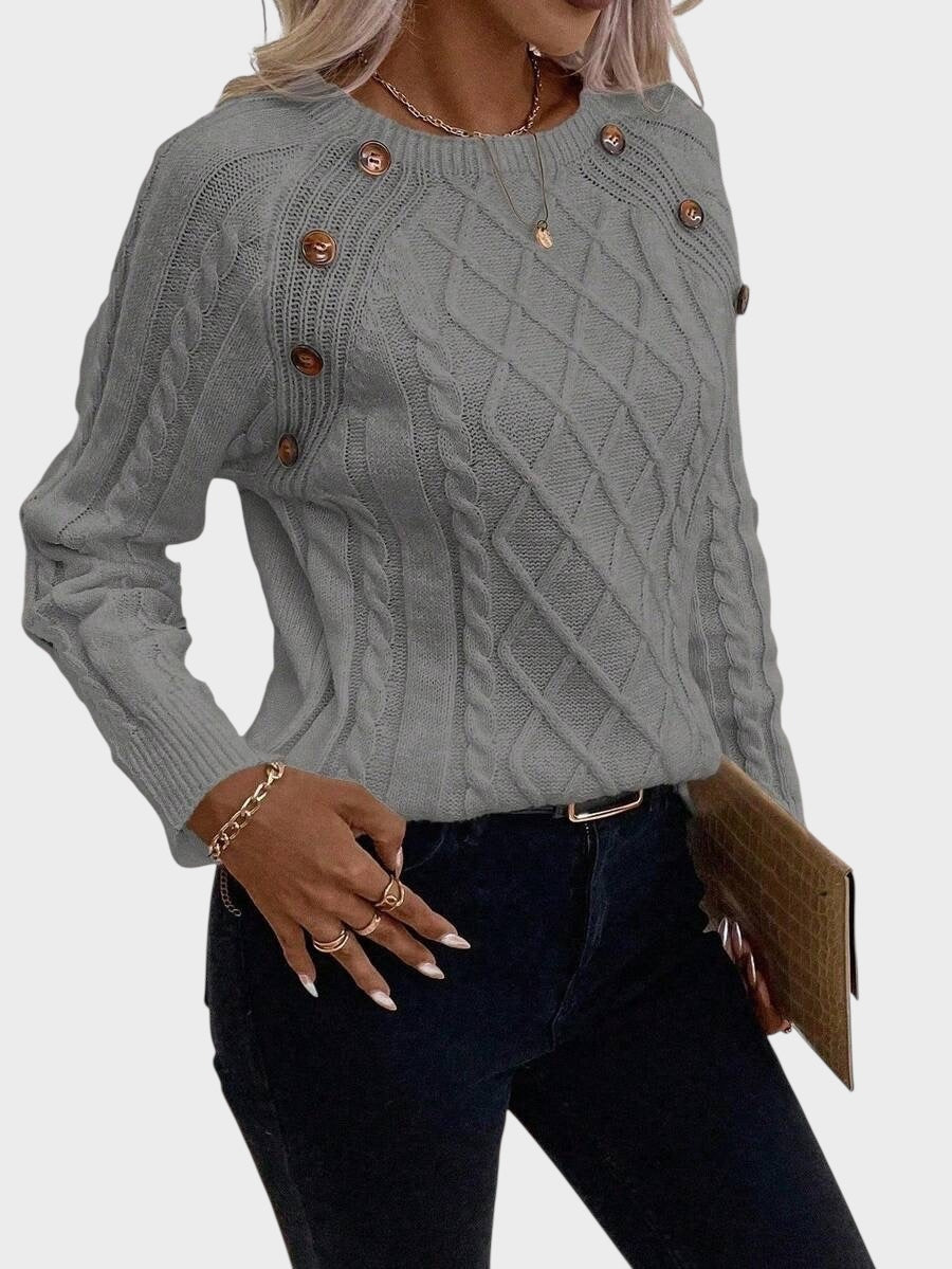 Clara – Knitted Sweater with Buttons