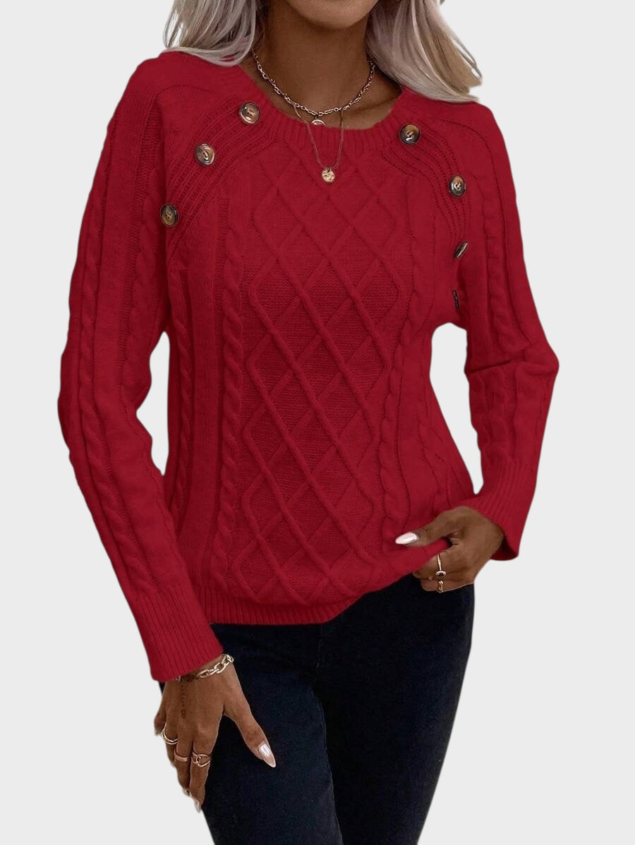 Clara – Knitted Sweater with Buttons