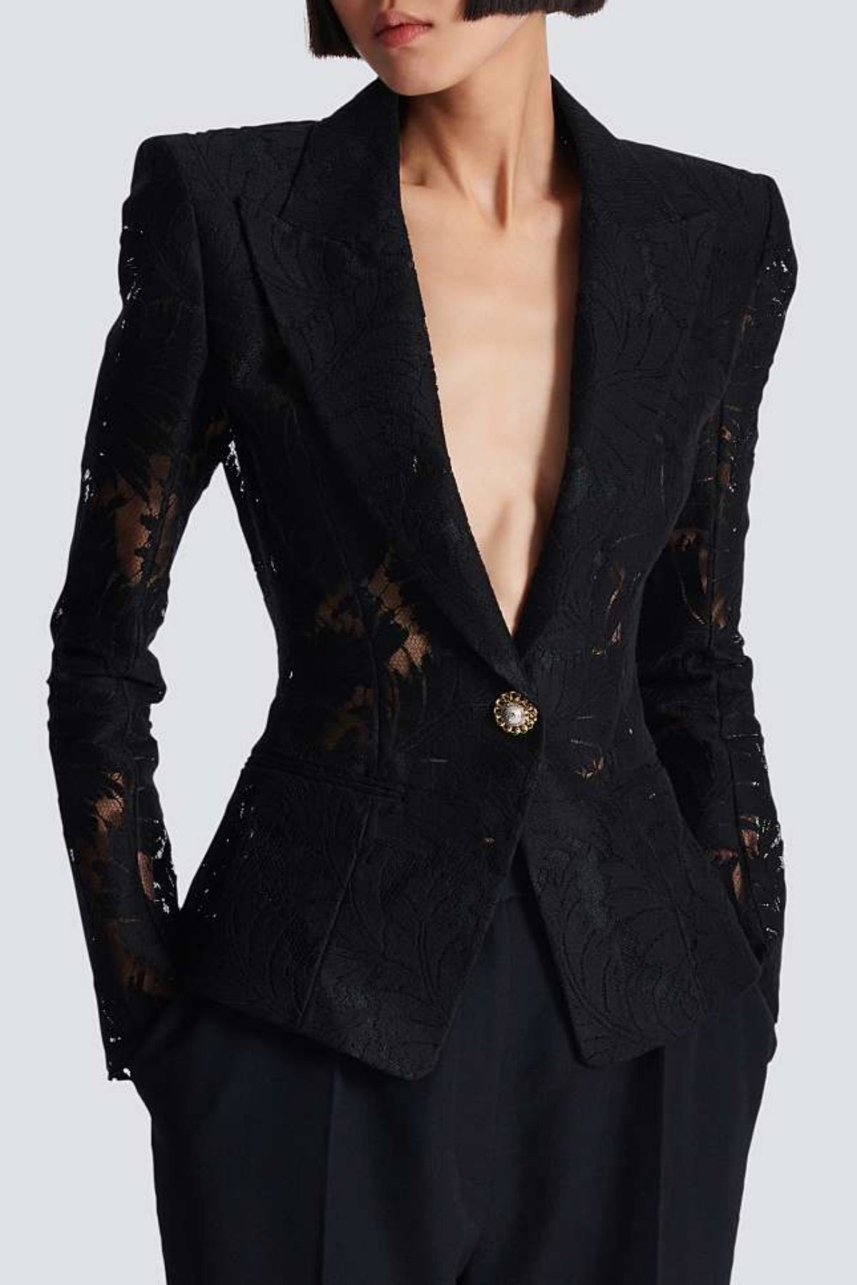 Kinan - Single Breasted Lace Blazer