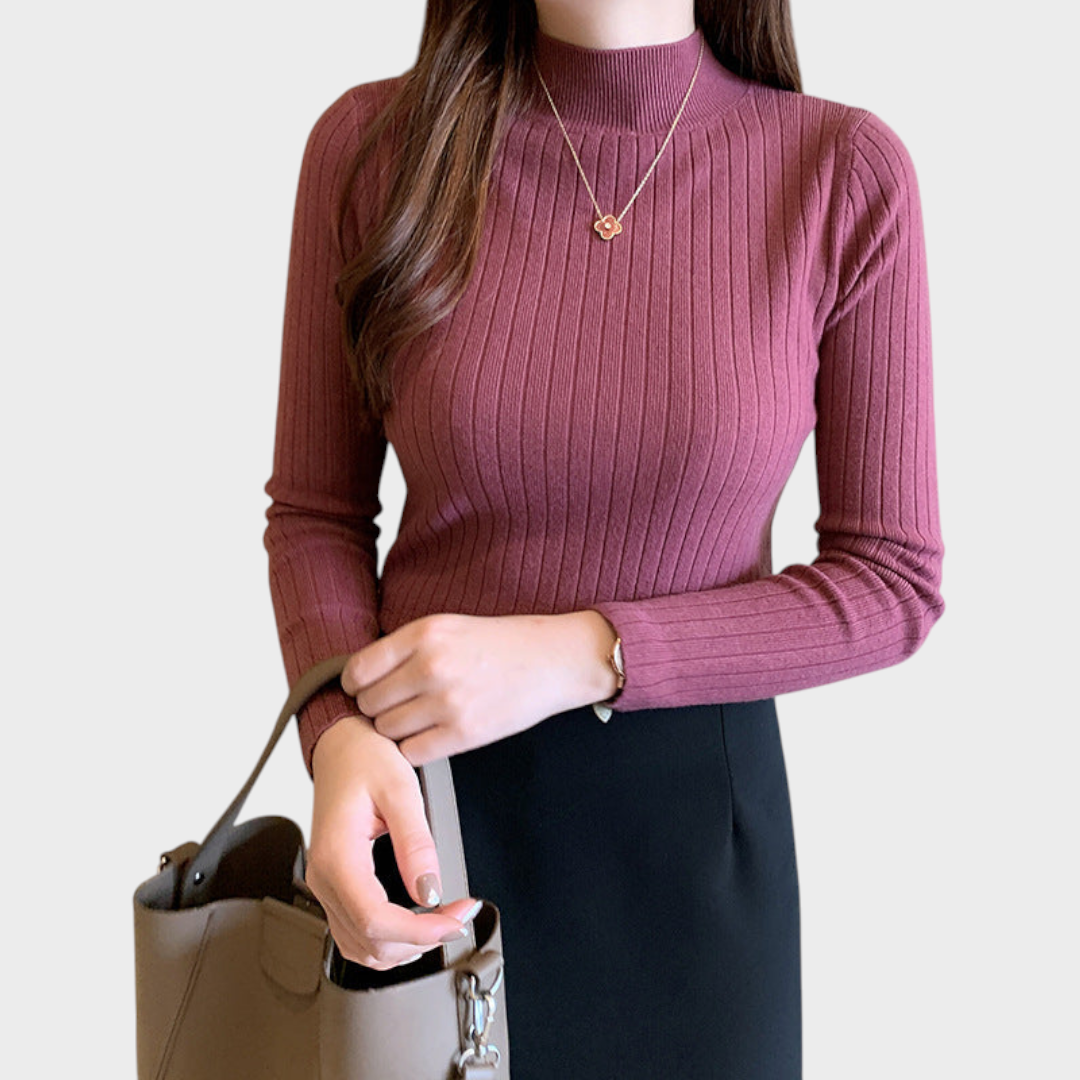 Gretchen | Slim Fit Half Turtleneck Knit Top