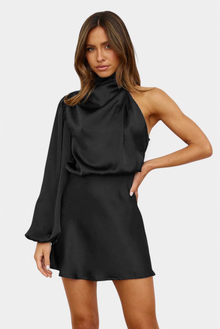 Mara Mini Draped One-Shoulder Dress