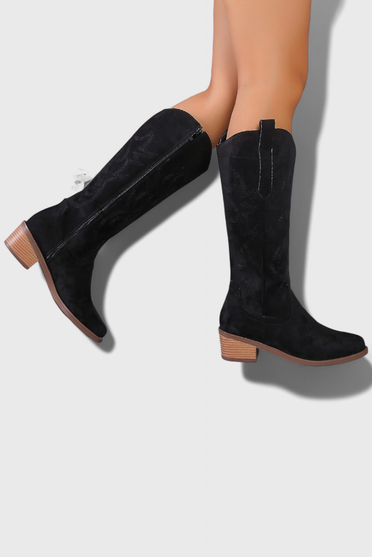 Elka Western Cowboy Boots in Suede