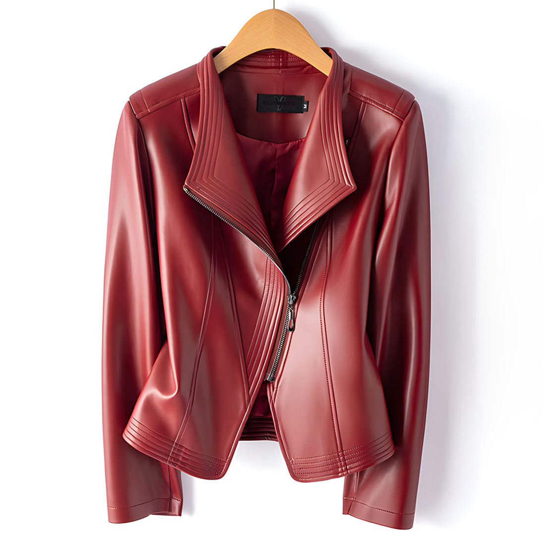 Clarisse sheepskin leather motorcycle jacket