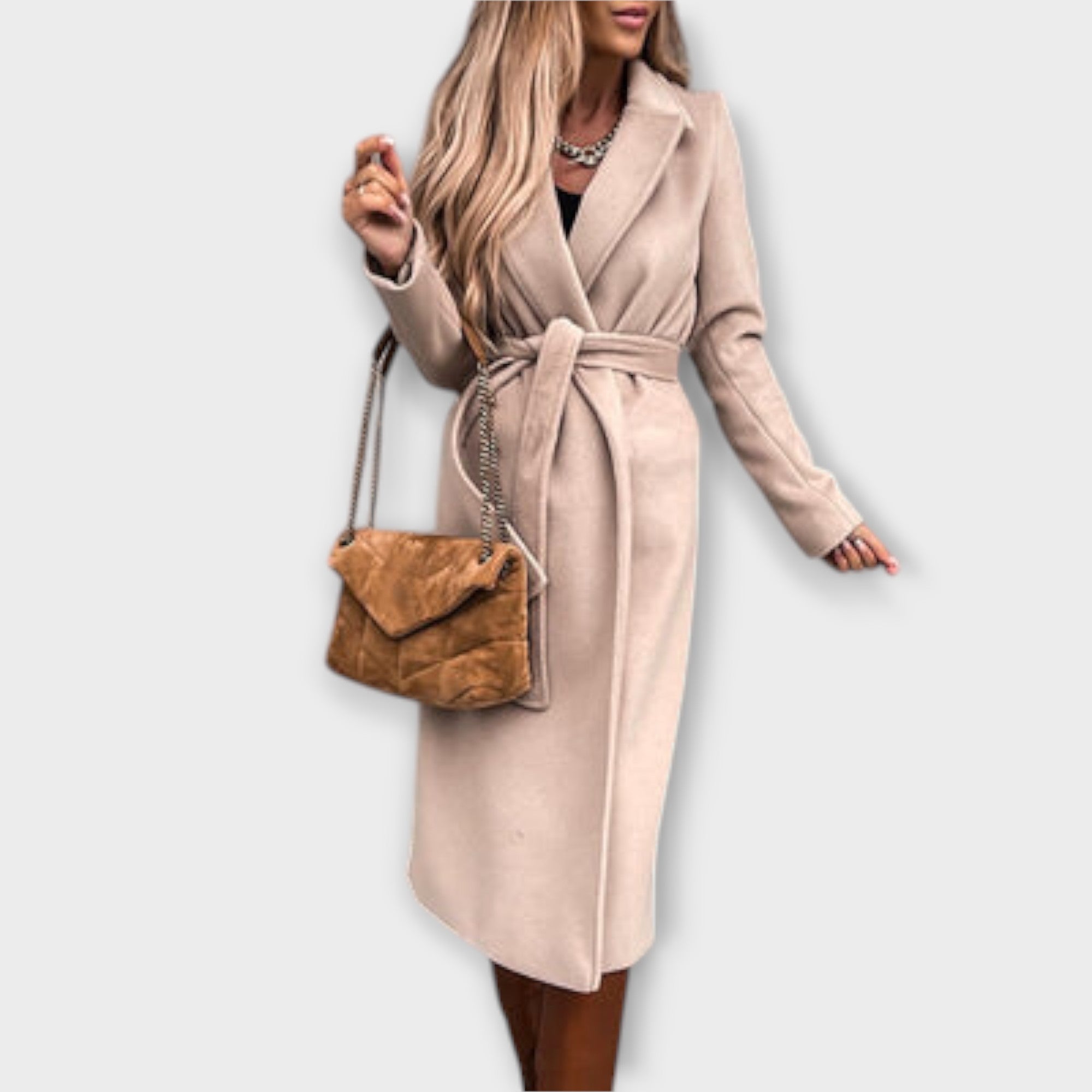 Elara - Elegant long coat with belt