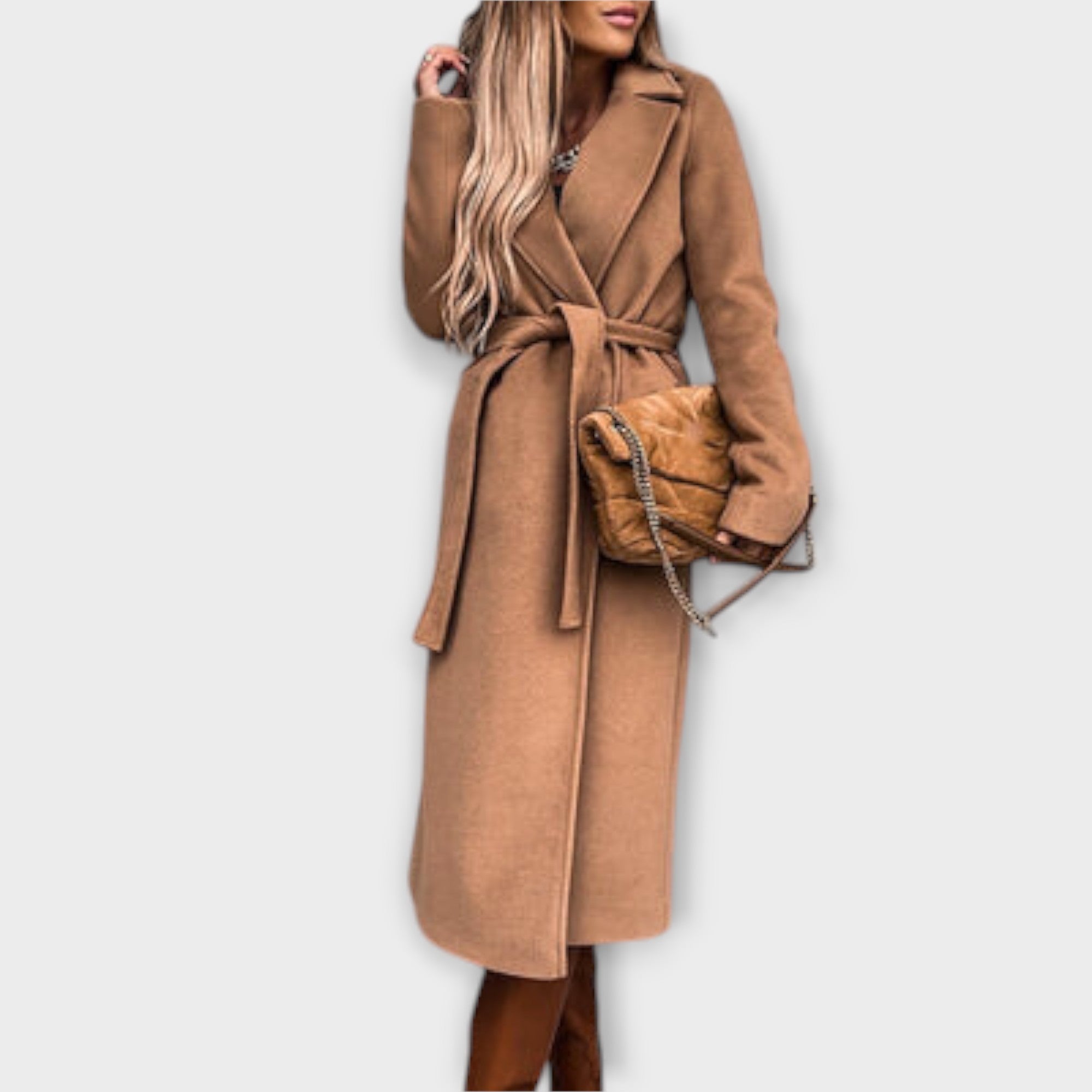 Eliza - Long elegant coat with belt