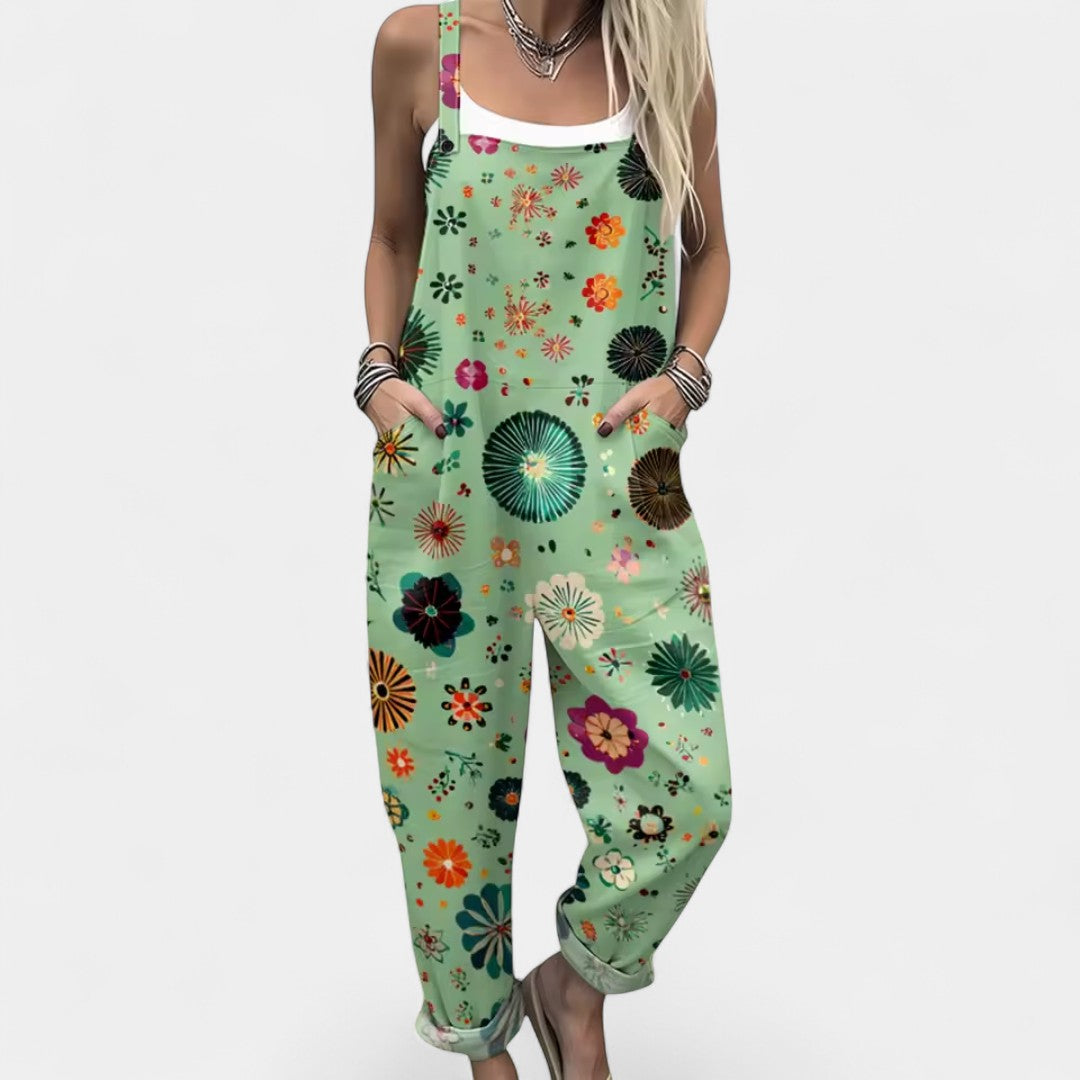 Dionysoula - Airy jumpsuit with colorful floral design