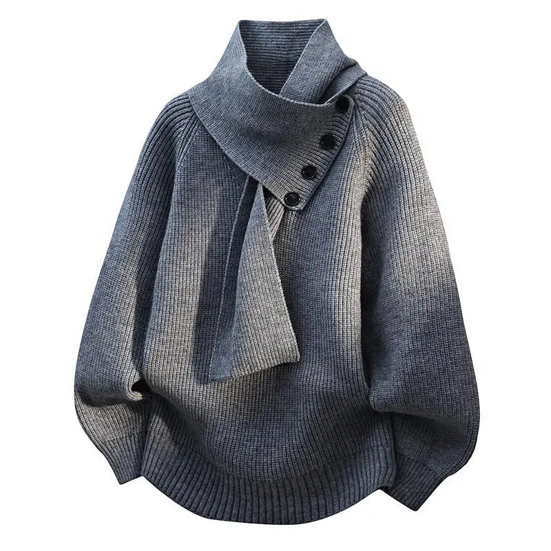 Aurelia knitted with a scarf-like neck
