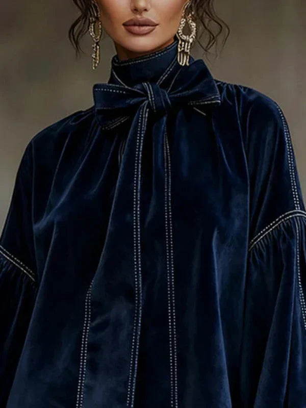 Deborah | Velvet Mini Dress with Puff Sleeves