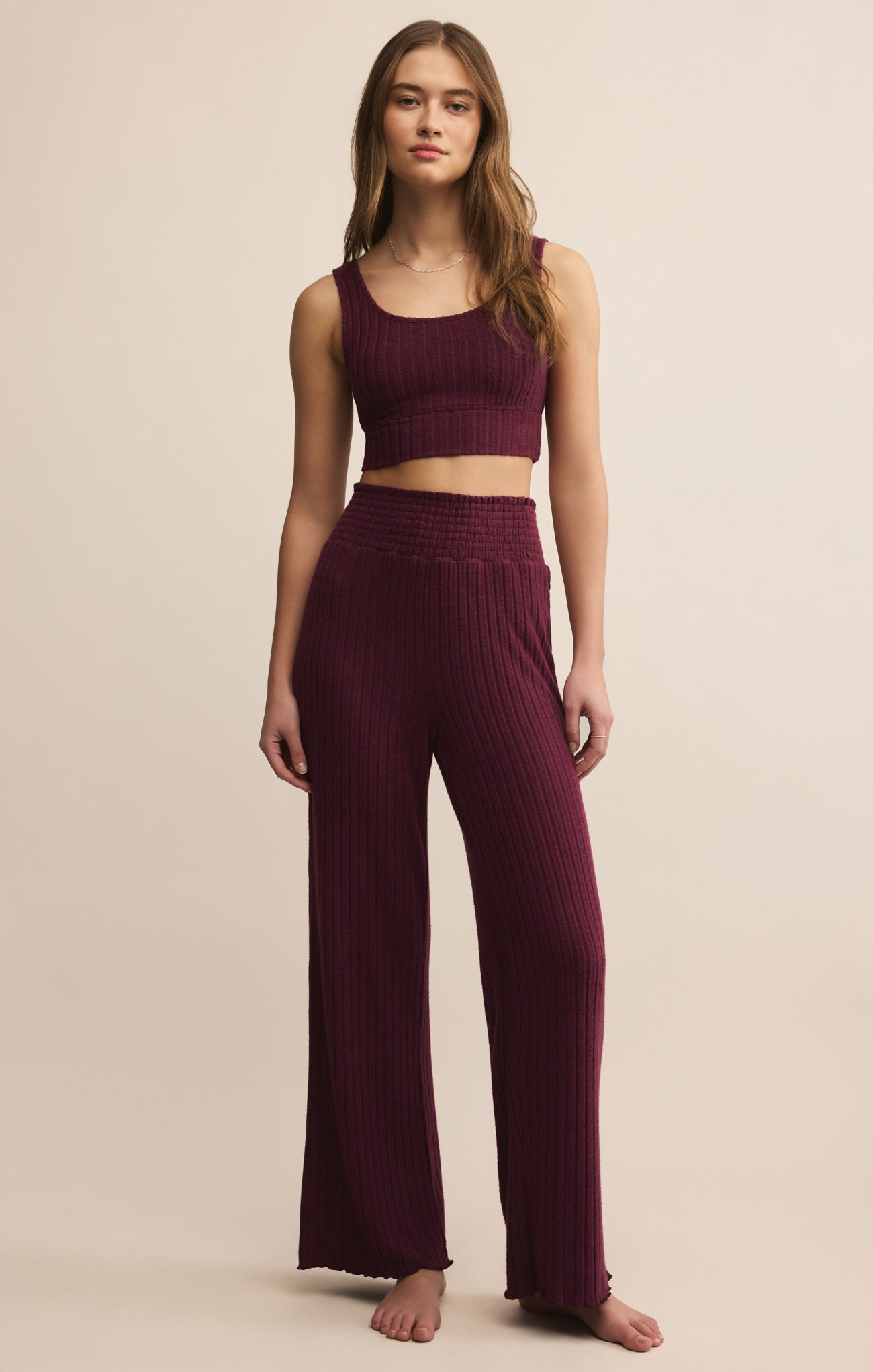 Megan | Dawn Smocked Silky Rib Pant