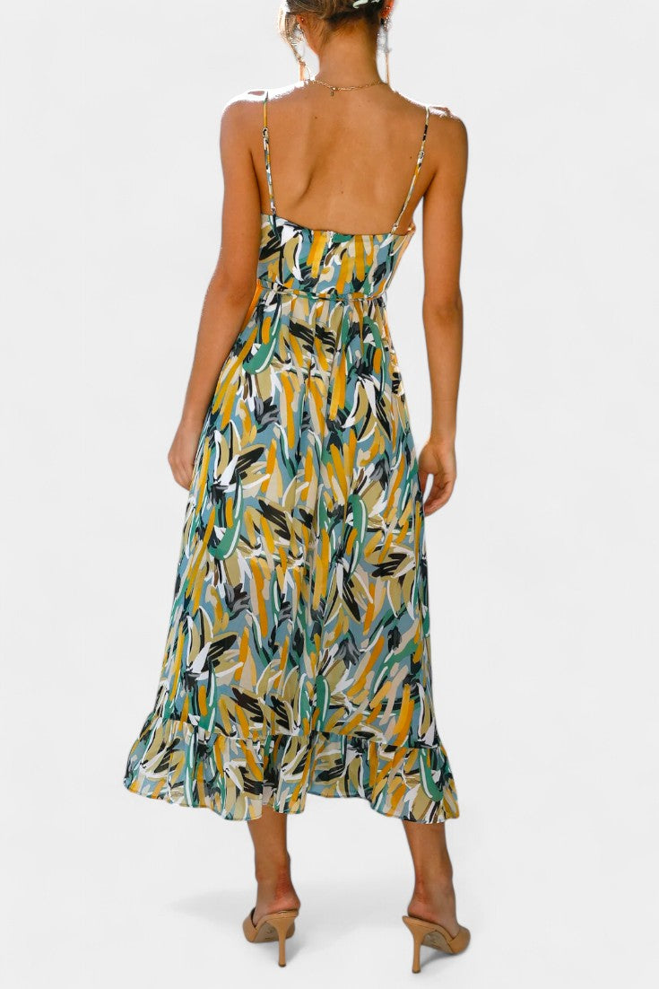 Fiona Midi Dress with Vibrant Pattern