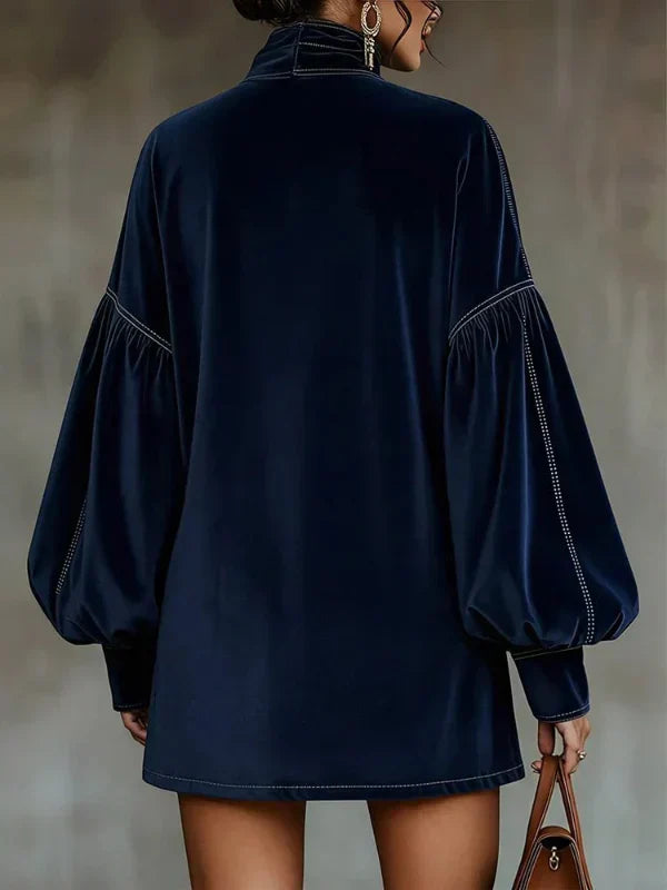 Deborah | Velvet Mini Dress with Puff Sleeves