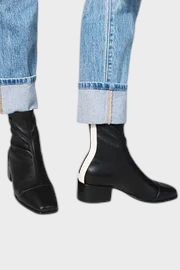 Madalynn | Black Thorn Boots with Square Toe and Low Heel