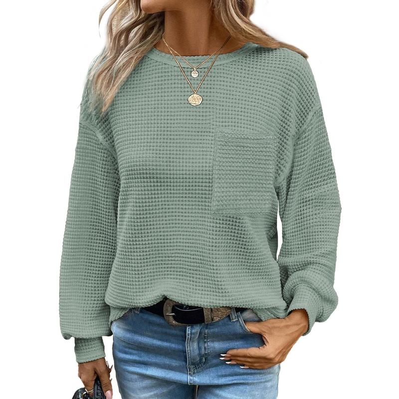 LIORA™ - Comfortable Oversized Long Sleeve Round Neck Blouse