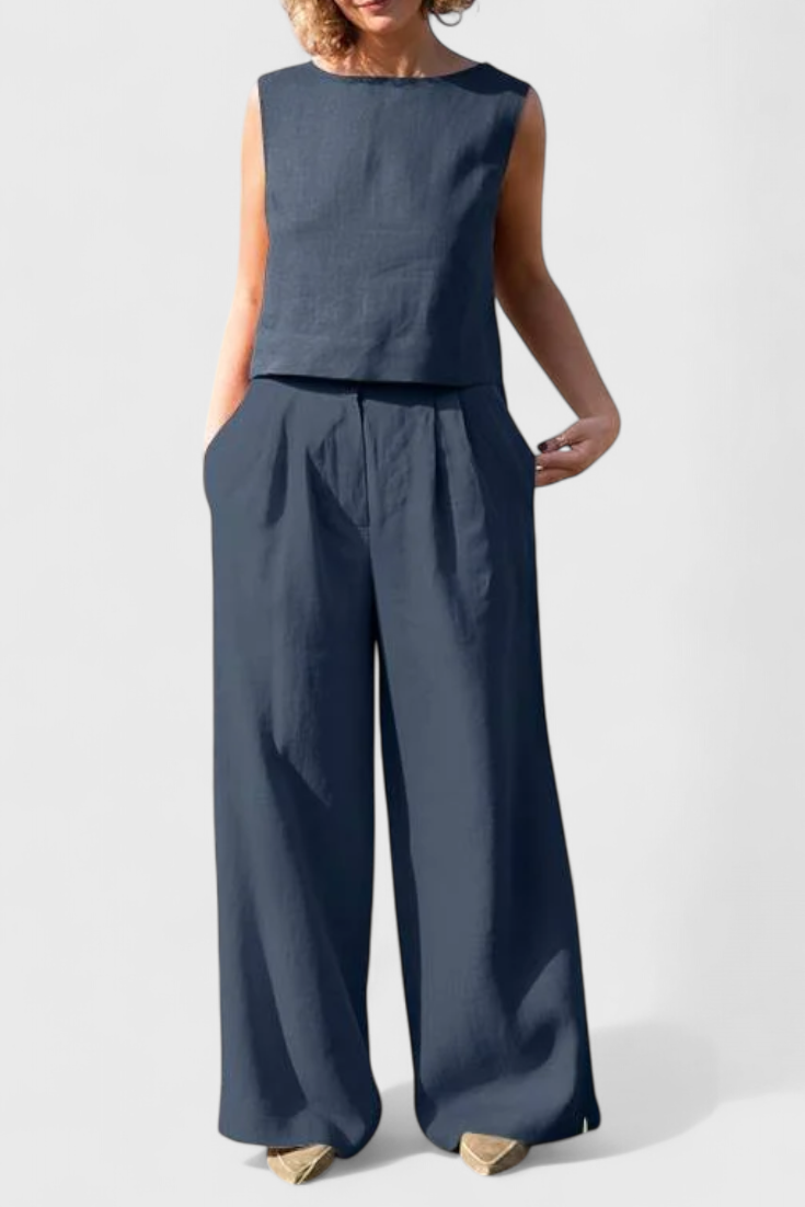 Yvanne Summer Sleeveless Vintage Set