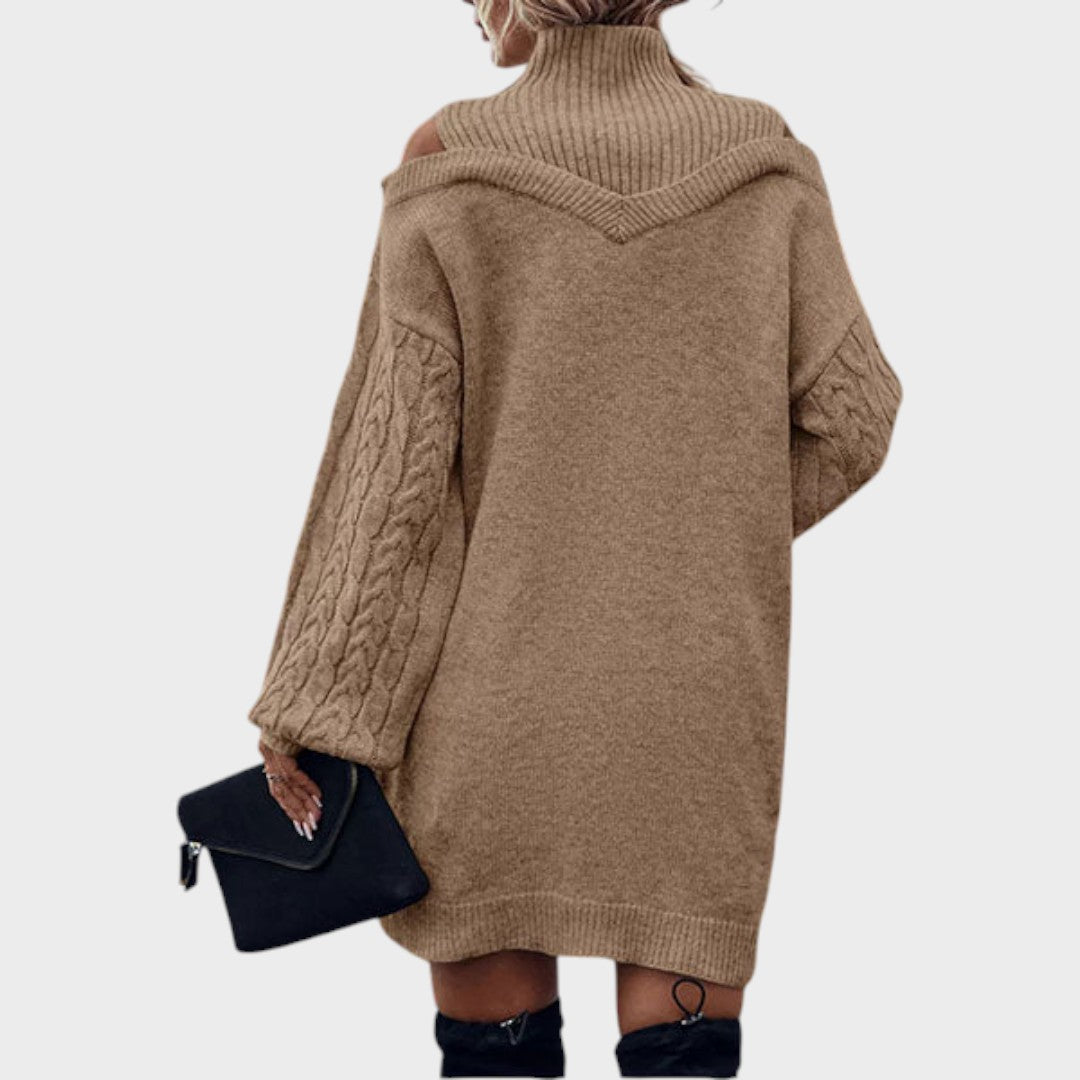 Ninia | Sweater Dress with Fashion and Open Shoulders