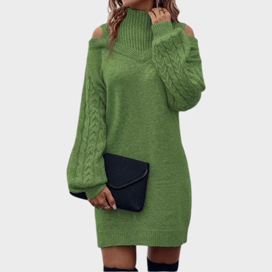 Ninia | Sweater Dress with Fashion and Open Shoulders