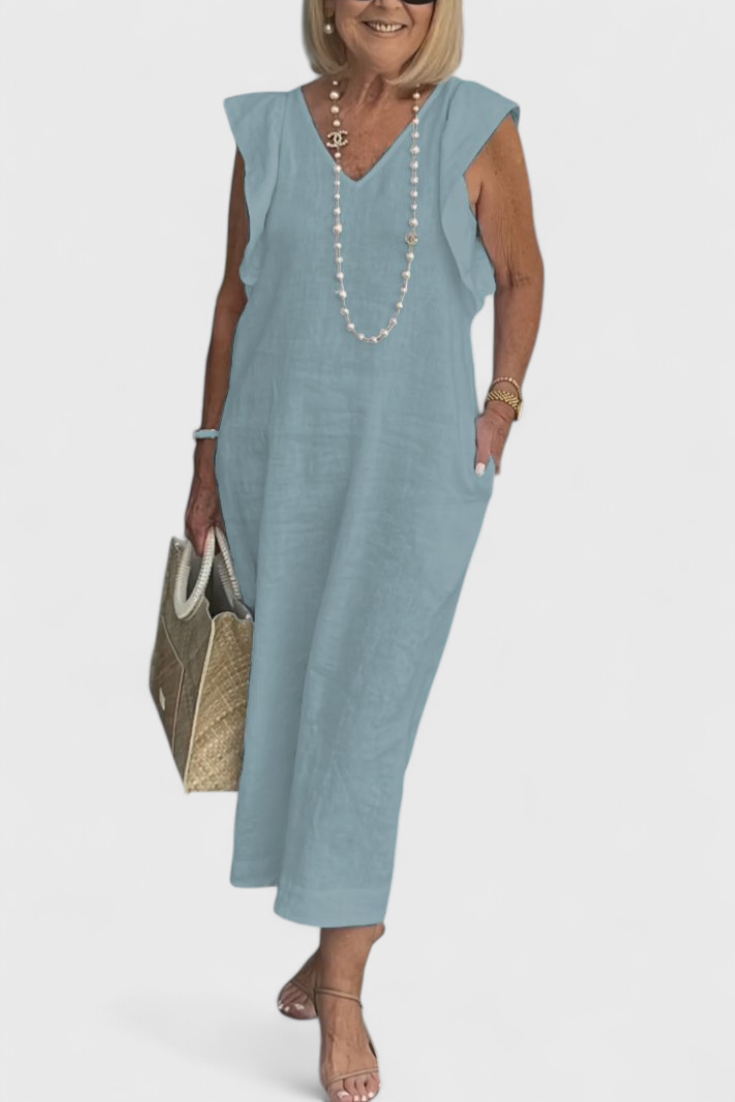 Yurena Sleeveless Linen Dress