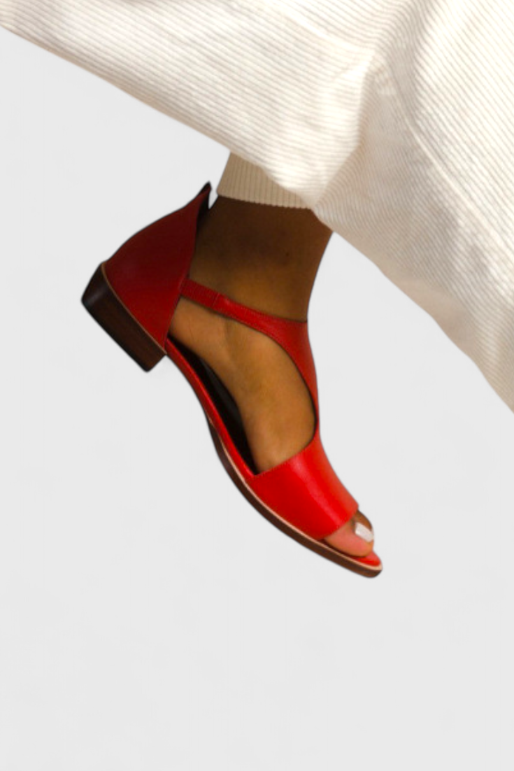 Doina Elegant Eco-Leather sandals with pointed toe and low heel