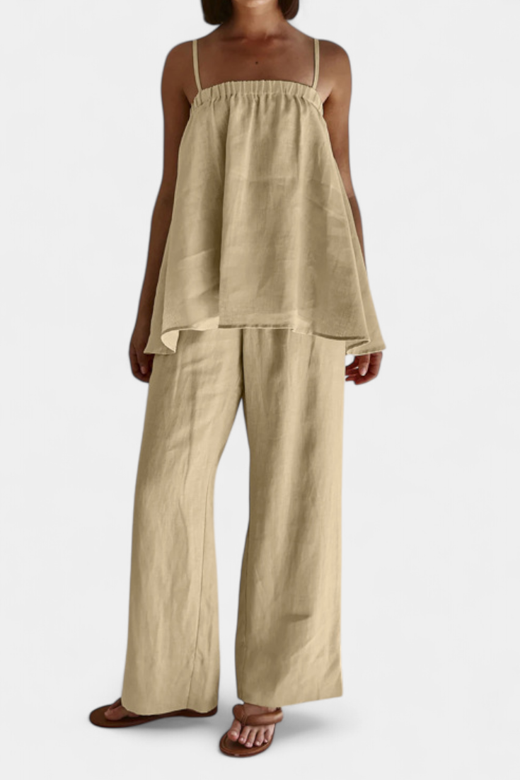 Lía Summer Set with Airy Top and Wide Leg Pants
