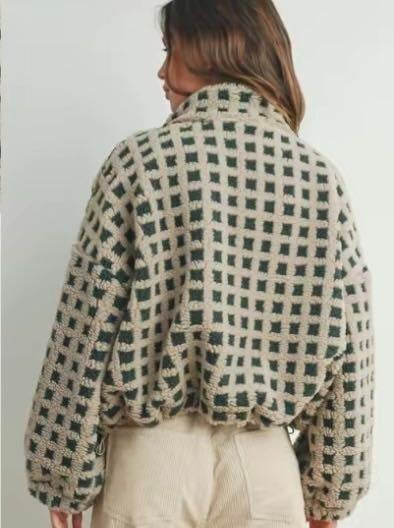 Cynthia | Fleece Jacket with Check Pattern