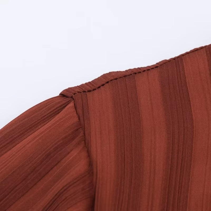 Zevella | Round Neck Long Sleeve Dress