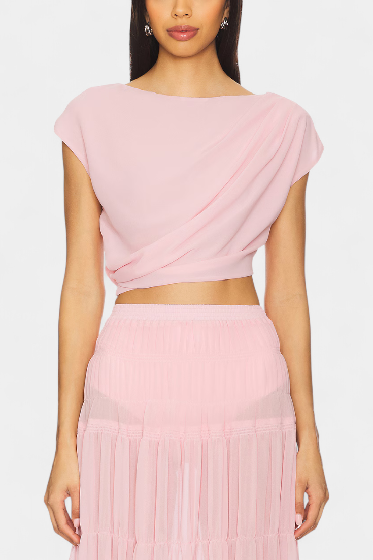 Nalia Chiffon Skirt with Elastic Waist and Airy Layers