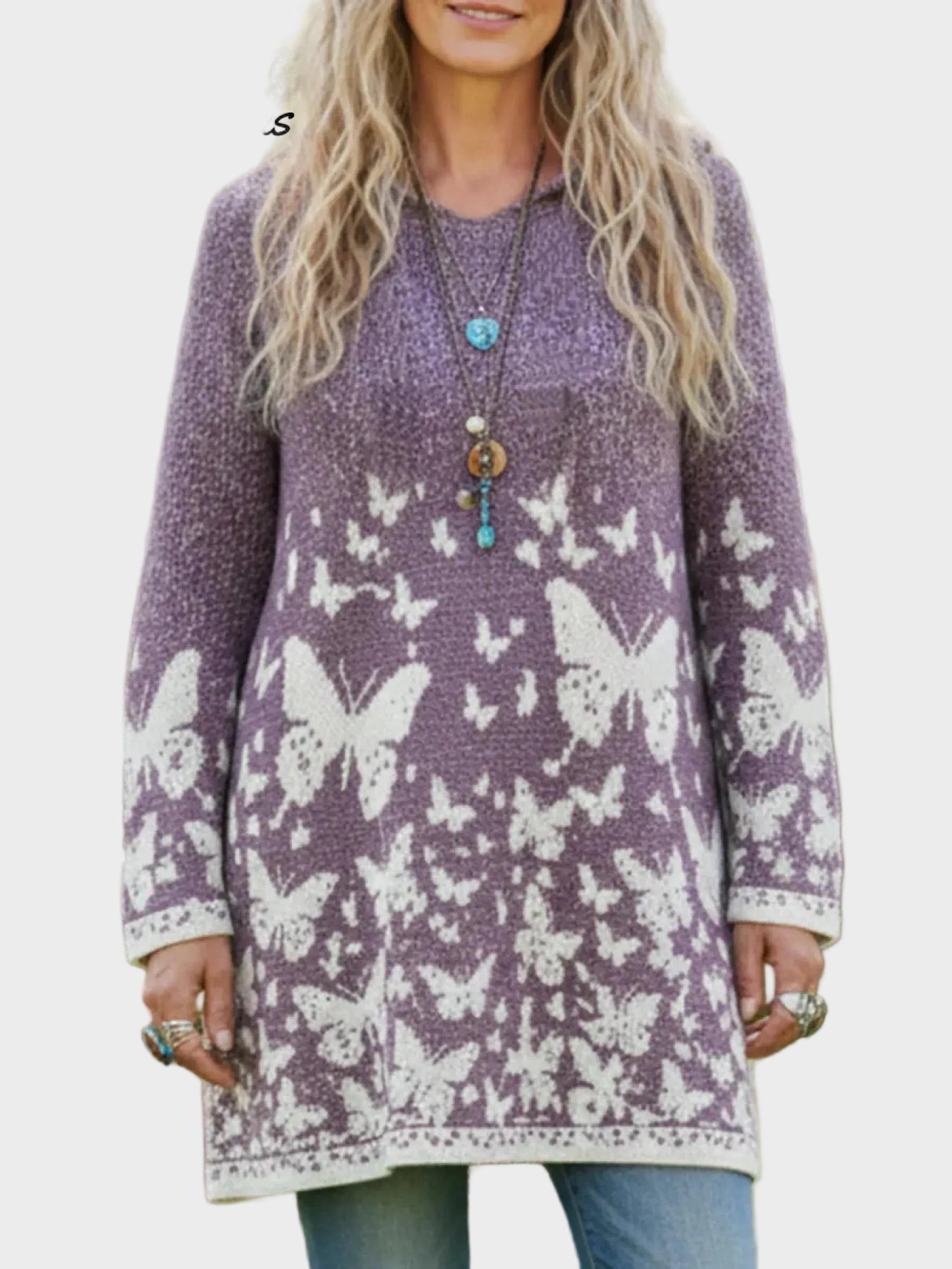 Zoe | Butterfly Valley Hooded Knitted Sweater