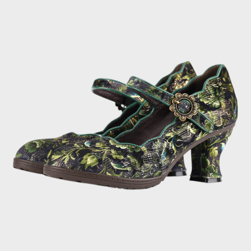 Rosemary | Retro Handmade Embroidered Heels