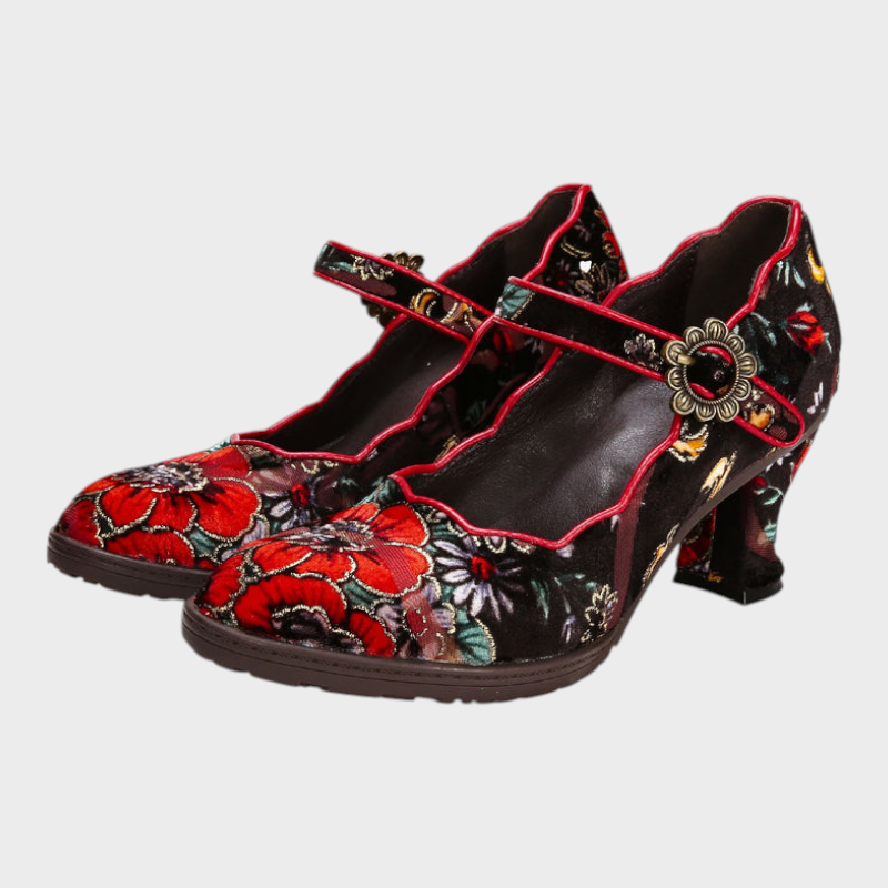 Rosemary | Retro Handmade Embroidered Heels