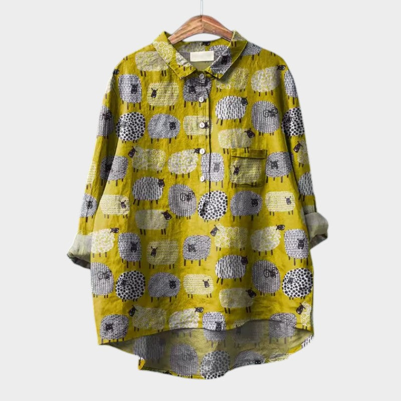 Ganna — Premium Blouse with Lace Trim