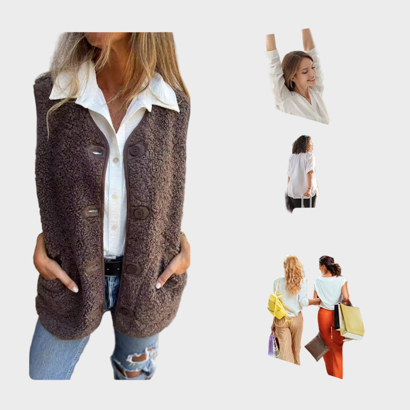 Lynora | Short Warm Vest with Buttons