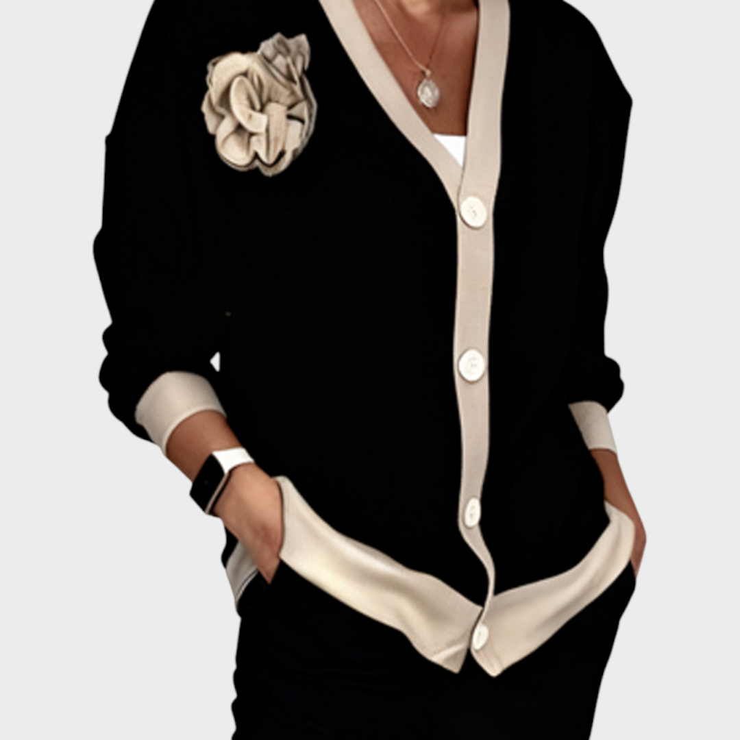 Madeline | Women's Everyday V-Neck Top & High-Waisted Pants 2-Piece Set